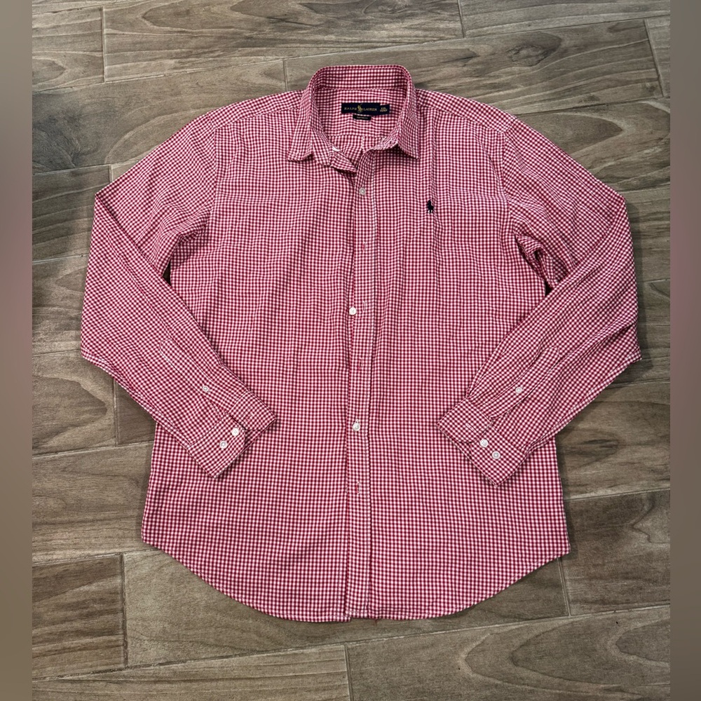 Ralph Lauren Red and white Gingham Casual Shirt, XXL